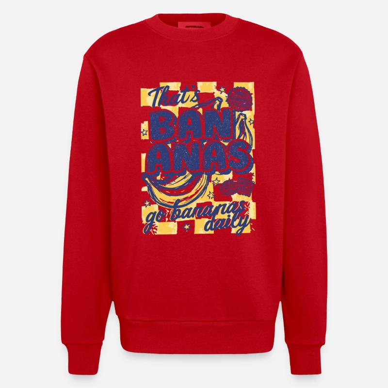 That's Bananas Sommer Design - Heavyweight Oversized Organic Crew Neck Made in EU - Rot