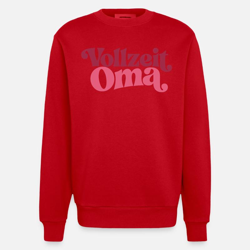 Vollzeit Oma | Großmutter Geschenk - Heavyweight Oversized Organic Crew Neck Made in EU - Rot