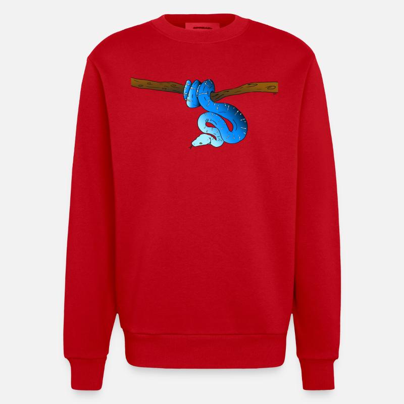 Serpent Bleu - Sweat bio épais oversize fabriqué en UE - rouge