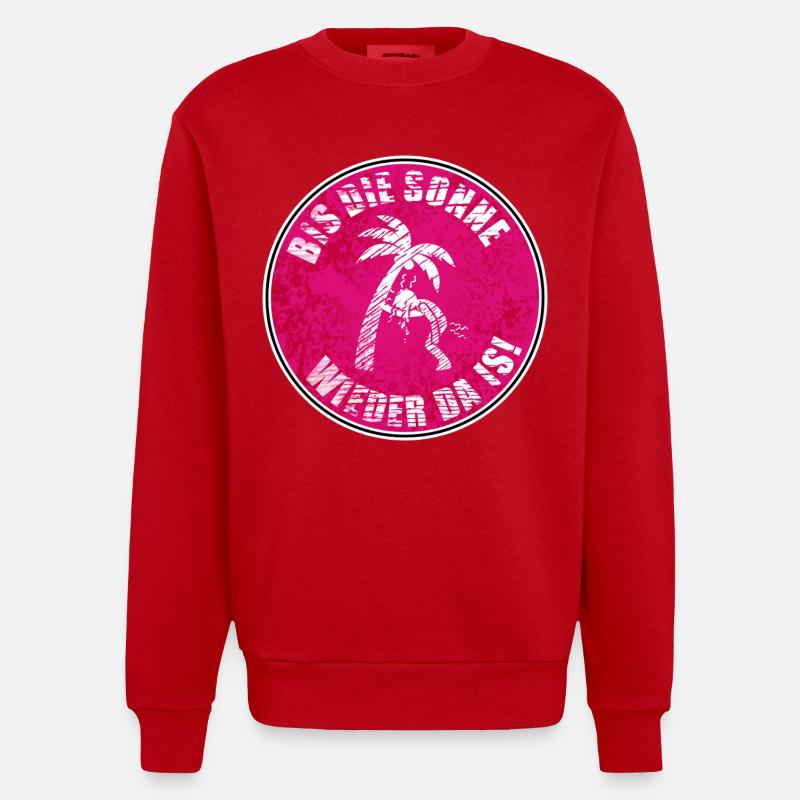 Bis die Sonne wieder da is! - Heavyweight Oversized Organic Crew Neck Made in EU - Rot