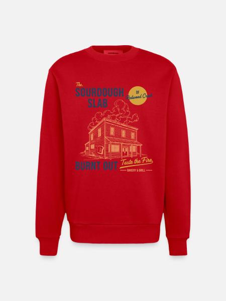 Sauerteigbrot-Backer Die Sauerteigplatte - Heavyweight Oversized Organic Crew Neck Made in EU - Rot