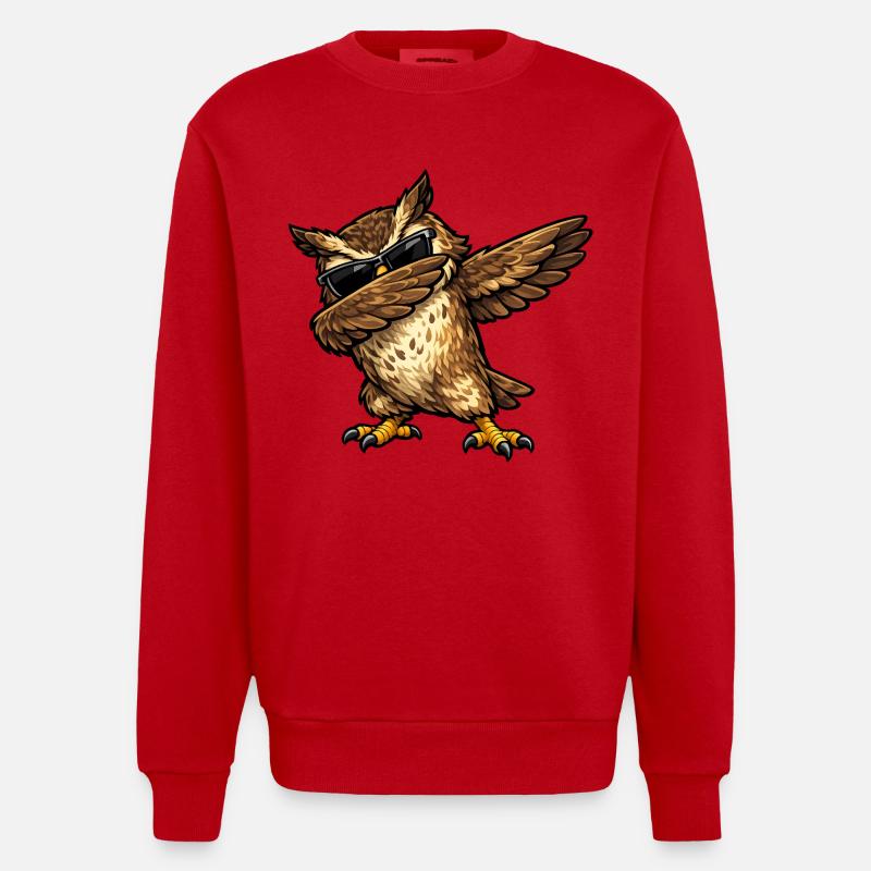 Dabbing Uhu - Heavyweight Oversized Organic Crew Neck Made in EU - Rot