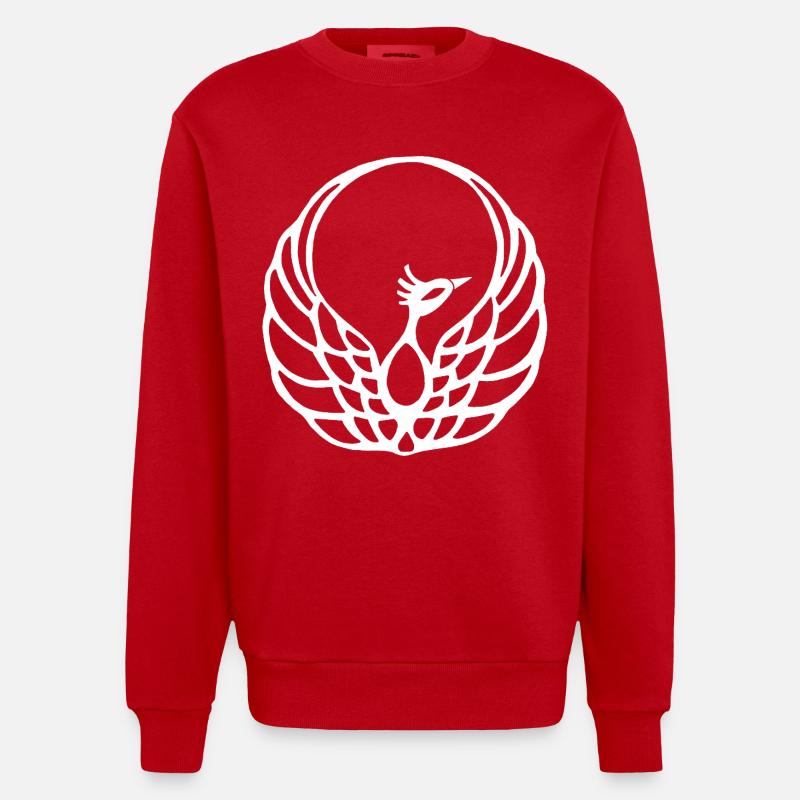 Phénix blanc - Sweat bio épais oversize fabriqué en UE - rouge