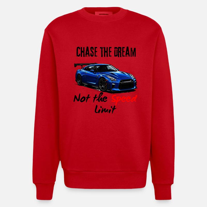 Conçu pour la vitesse - Sweat bio épais oversize fabriqué en UE - rouge