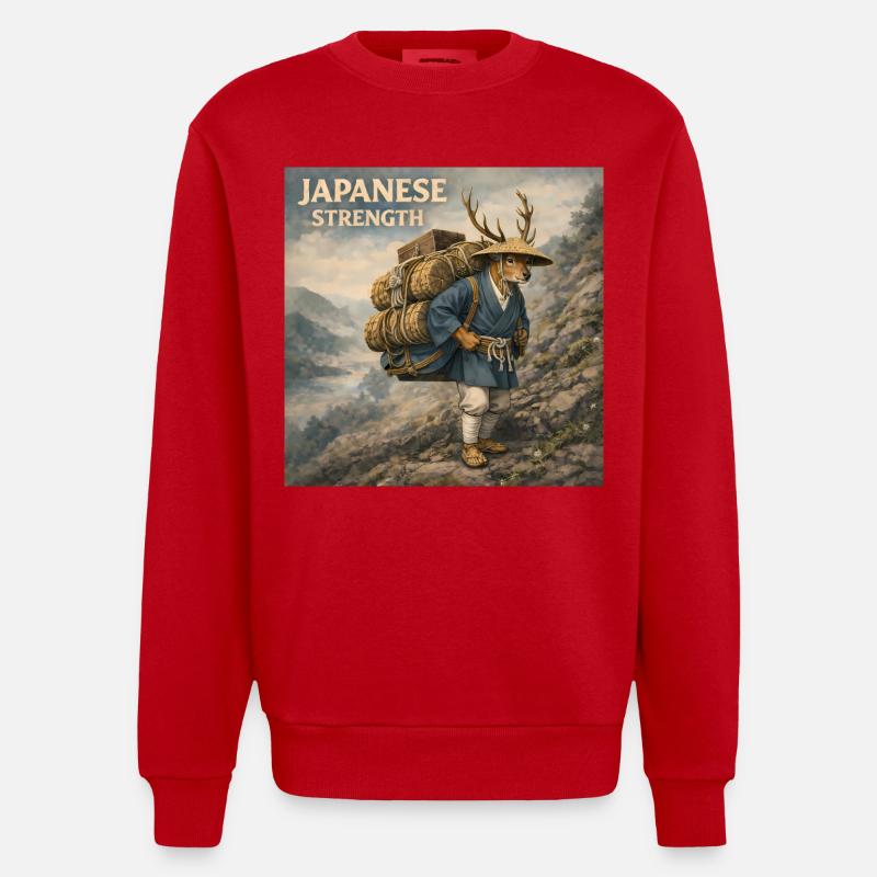 Conception japonaise de Shika Bokka - Sweat bio épais oversize fabriqué en UE - rouge