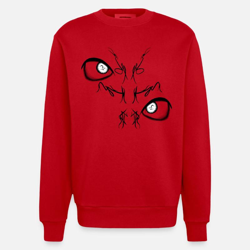 Night Bird Duo Lights - Sweat bio épais oversize fabriqué en UE - rouge