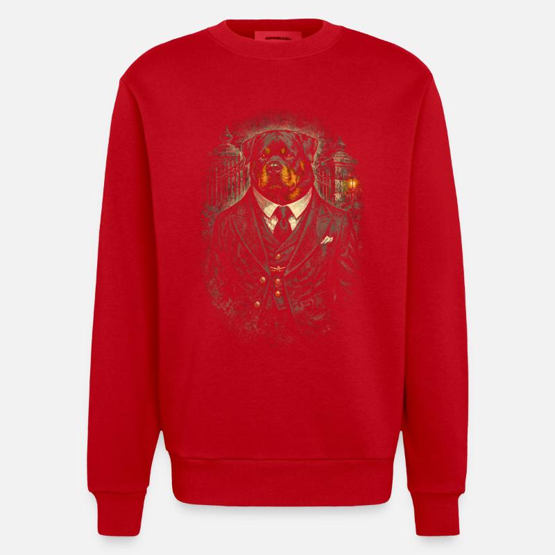 Rottweiler Dog dans la Mafia - Sweat bio épais oversize fabriqué en UE - rouge