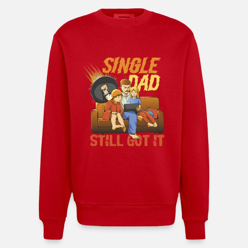 Single Dad Single Dad - Heavyweight Oversized Organic Crew Neck Made in EU - red