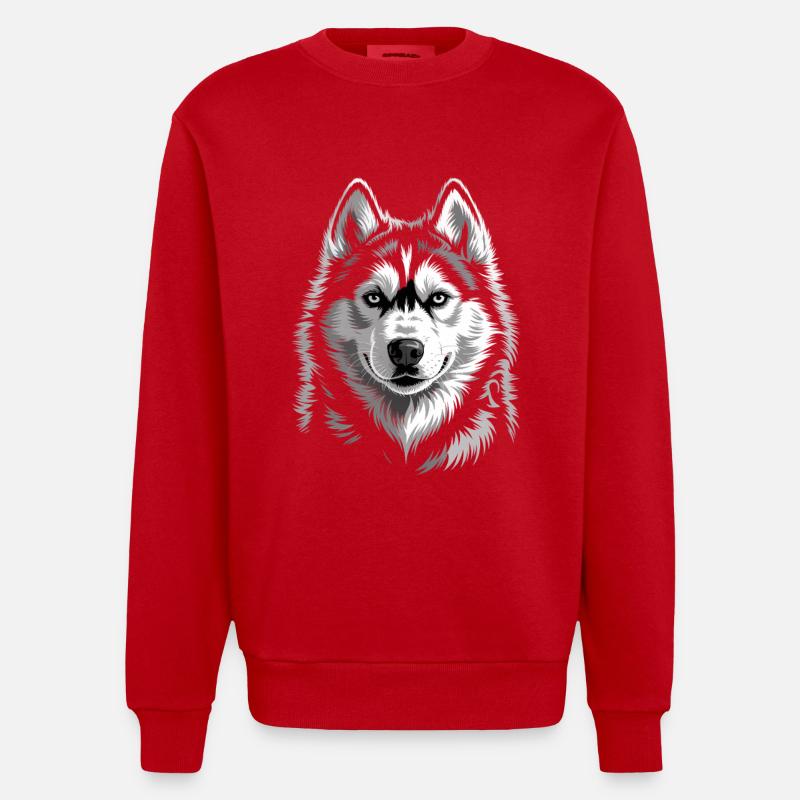 Husky - Heavyweight Oversized Organic Crew Neck Made in EU - red