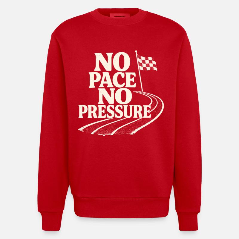 Pas de rythme, pas de pression - Sweat bio épais oversize fabriqué en UE - rouge