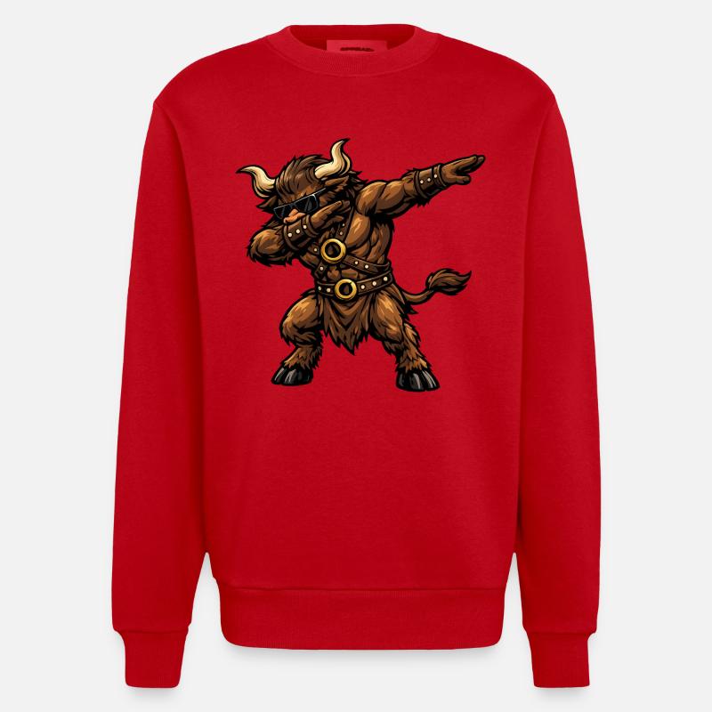 Dab du Minotaure - Sweat bio épais oversize fabriqué en UE - rouge