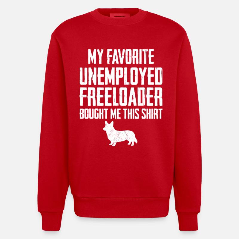 Lustiger Corgi-Schmarotzer - Heavyweight Oversized Organic Crew Neck Made in EU - Rot