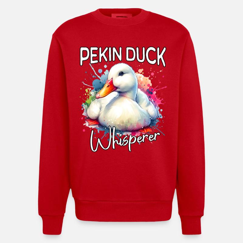Pekingente Flüsterer - Heavyweight Oversized Organic Crew Neck Made in EU - Rot
