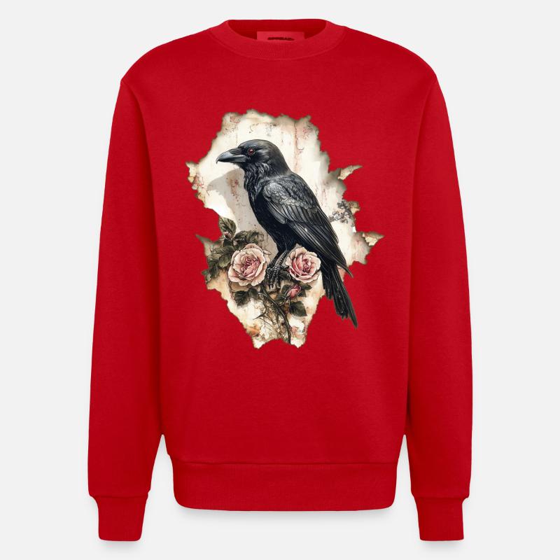 Corbeau - Sweat bio épais oversize fabriqué en UE - rouge