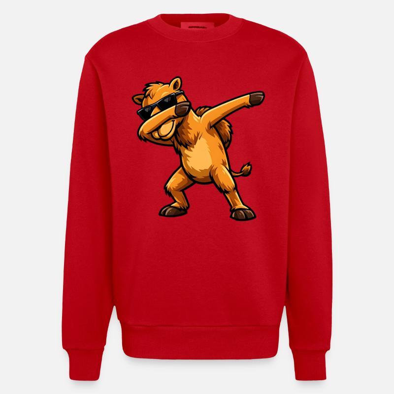 Dabbing Camel - Heavyweight Oversized Organic Crew Neck Made in EU - red