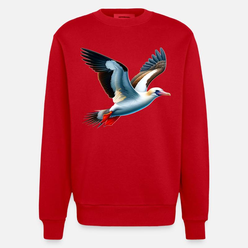 Nazca booby gift - Heavyweight Oversized Organic Crew Neck Made in EU - red