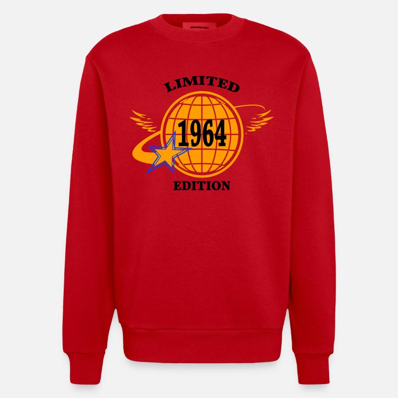 1964 - Sweat bio épais oversize fabriqué en UE - rouge