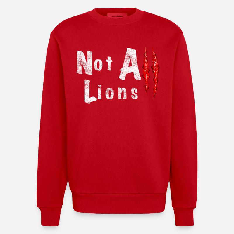 Not All Lions 2... - Sweat bio épais oversize fabriqué en UE - rouge
