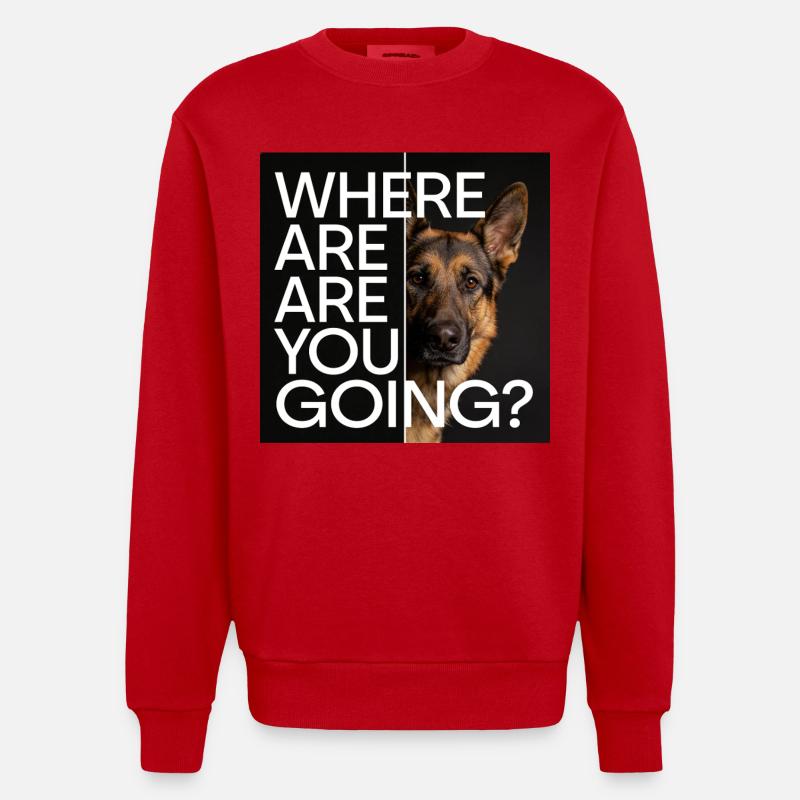 Motif de déclaration du berger allemand - Sweat bio épais oversize fabriqué en UE - rouge