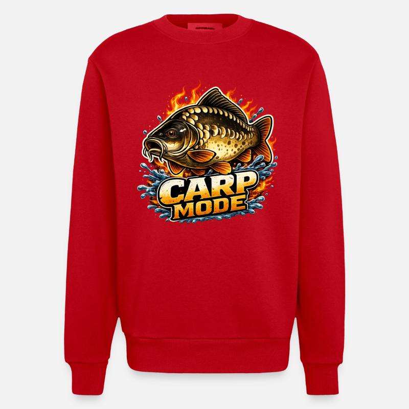 Karpfenmodus - Heavyweight Oversized Organic Crew Neck Made in EU - Rot