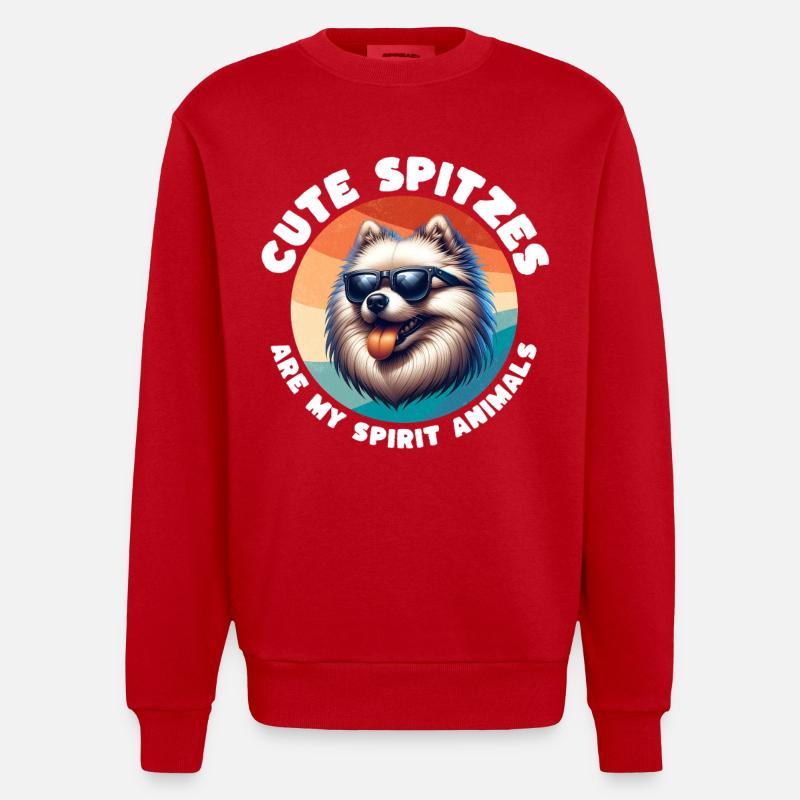 Drôles de dictons Spitz - Sweat bio épais oversize fabriqué en UE - rouge