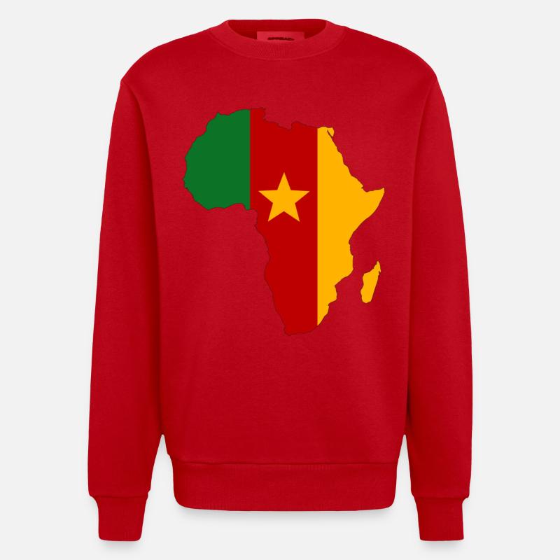 Drapeau du Sénégal Afrique - Sweat bio épais oversize fabriqué en UE - rouge
