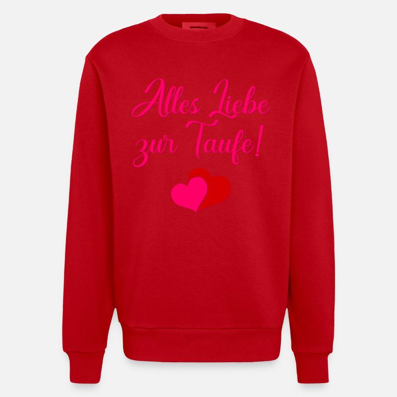 Paroles de baptême Bébé du baptême - Sweat bio épais oversize fabriqué en UE - rouge