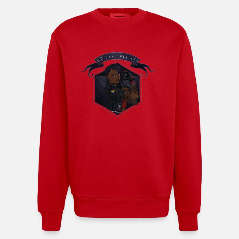 We can roll it ! Black - Sweat bio épais oversize fabriqué en UE - rouge