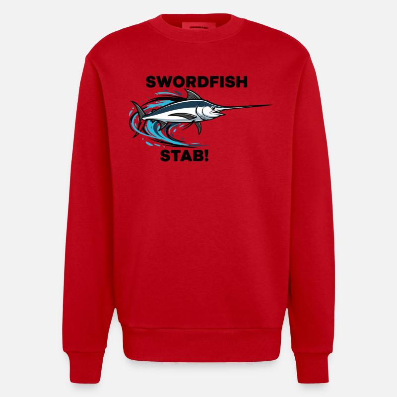 Espadon Stab Épée Mer Swordfish - Sweat bio épais oversize fabriqué en UE - rouge