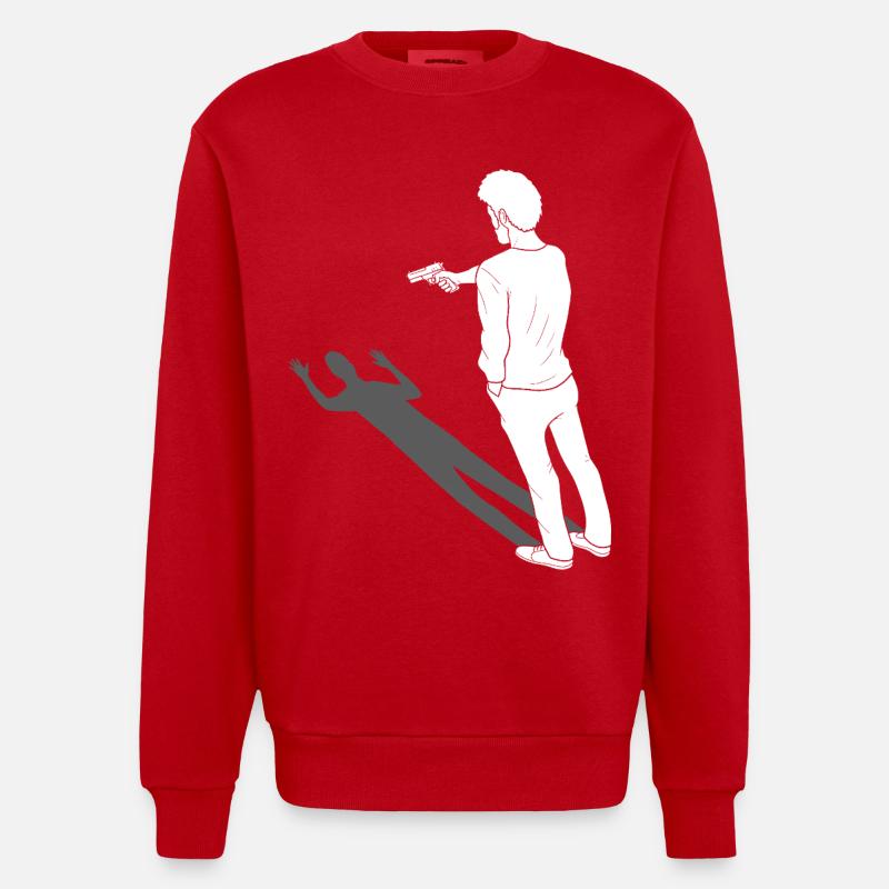 Graphisme d’art miroir - Sweat bio épais oversize fabriqué en UE - rouge