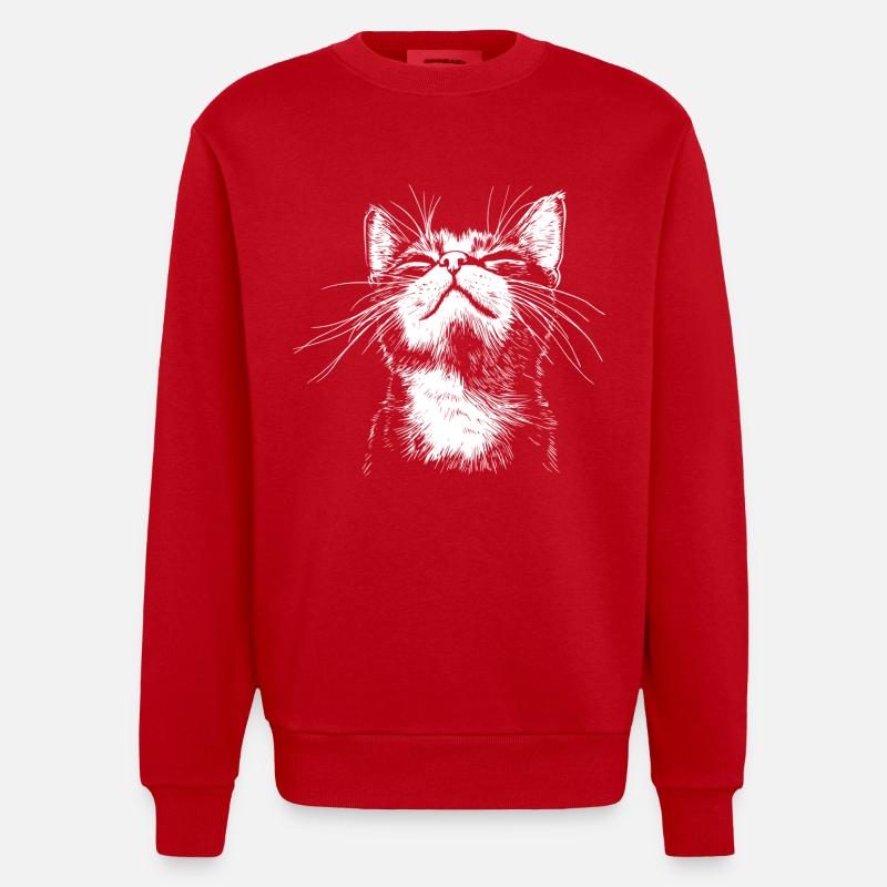 Drôle de Chat - Sweat bio épais oversize fabriqué en UE - rouge