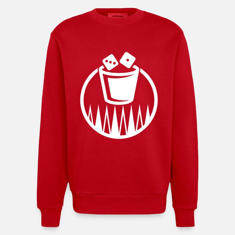 Backgammon | Brettspiel | Geschenk - Heavyweight Oversized Organic Crew Neck Made in EU - Rot