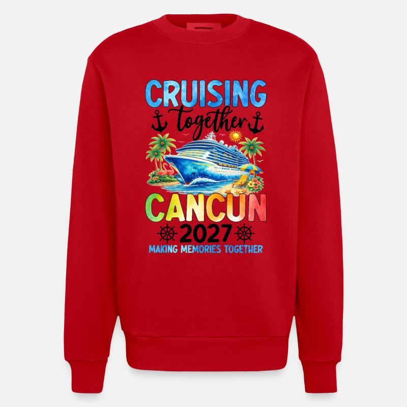 Croisière ensemble Cancún 2027 - Sweat bio épais oversize fabriqué en UE - rouge