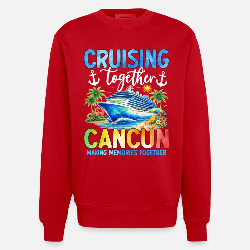 Croisière ensemble à Cancún - Sweat bio épais oversize fabriqué en UE - rouge