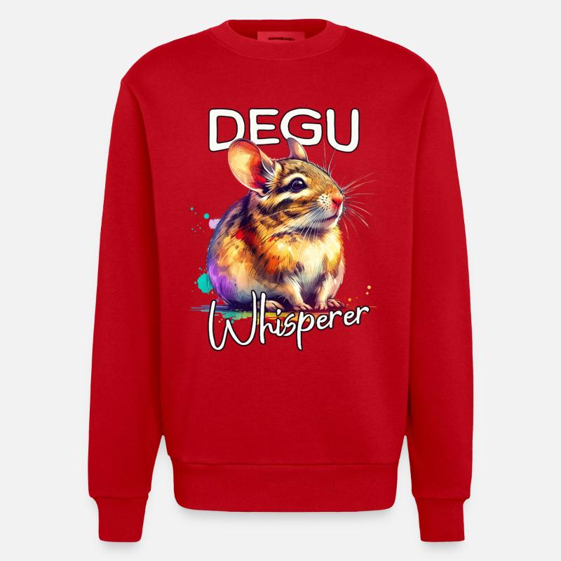 Degu Flüsterer - Heavyweight Oversized Organic Crew Neck Made in EU - Rot