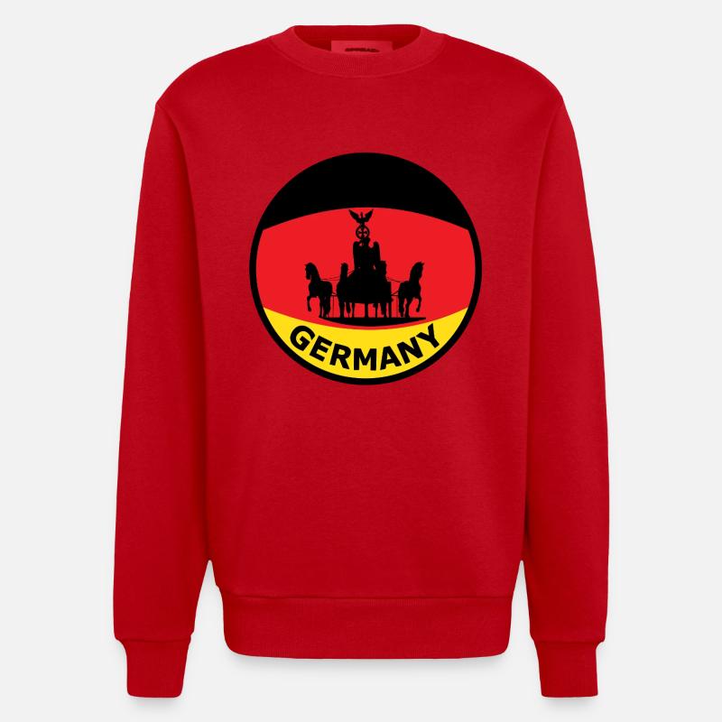 Silhouette du char du drapeau allemand - Sweat bio épais oversize fabriqué en UE - rouge