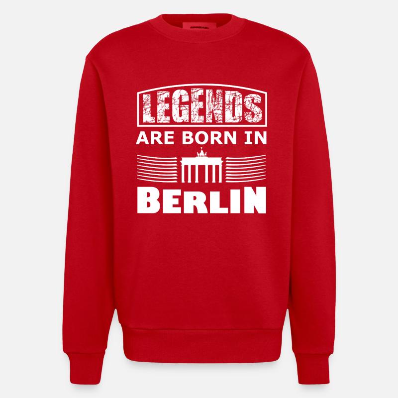 Legends from Berlin - Heavyweight Oversized Organic Crew Neck Made in EU - red