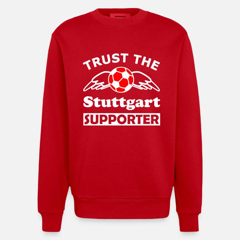 Stuttgart Supporter Wingball - Sweat bio épais oversize fabriqué en UE - rouge
