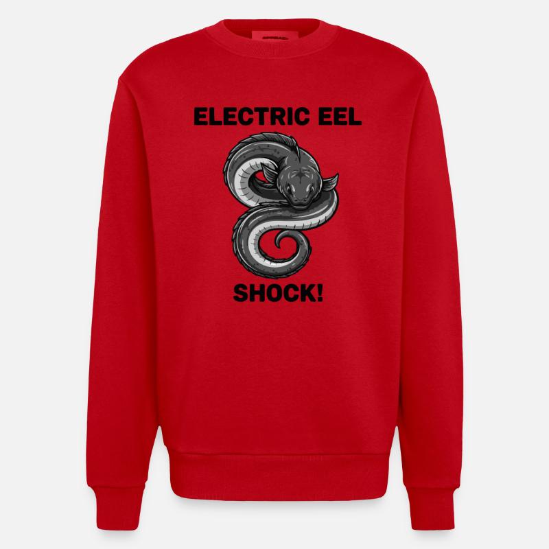 Elektrischer Aal-Schock-Aal - Heavyweight Oversized Organic Crew Neck Made in EU - Rot