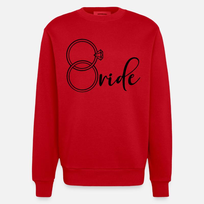 Engagement Ring Bride - Heavyweight Oversized Organic Crew Neck Made in EU - red