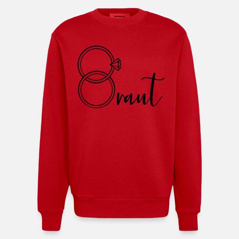 Ringe Hochzeit Braut - Heavyweight Oversized Organic Crew Neck Made in EU - Rot