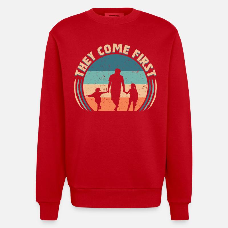 Single Dad Single Dad - Heavyweight Oversized Organic Crew Neck Made in EU - red