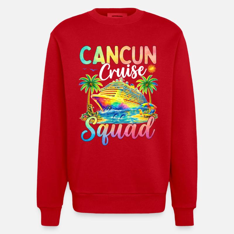 Cancun Cruise Squad - Heavyweight Oversized Organic Crew Neck Made in EU - red