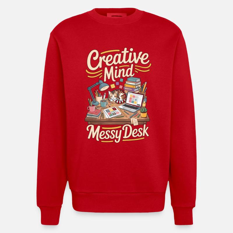 Graphic Designer Creative Mind Visual Designer - Heavyweight Oversized Organic Crew Neck Made in EU - red