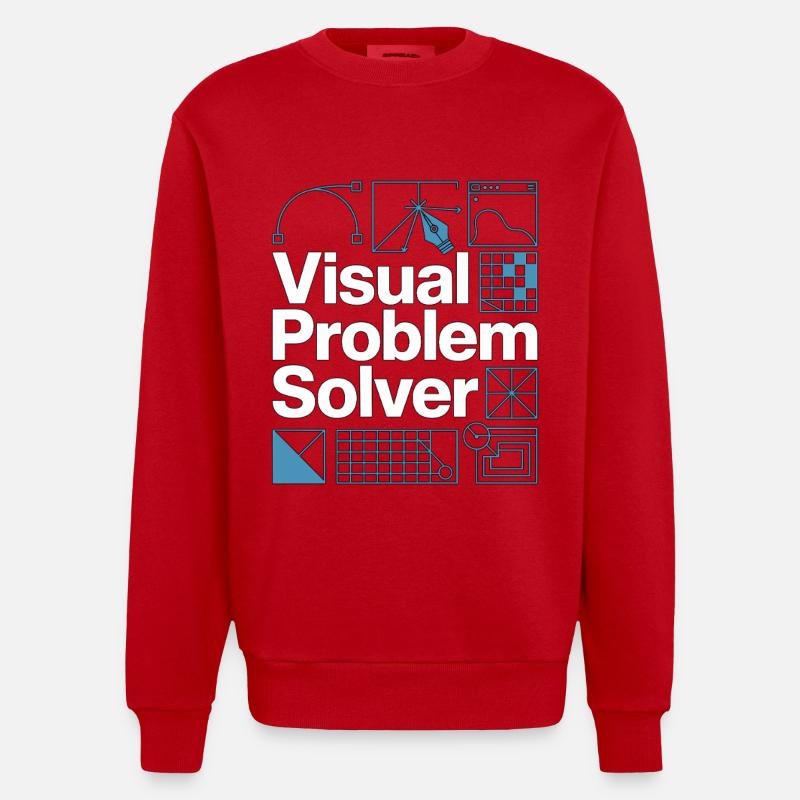 Graphiste Problème visuel Designer créatif - Sweat bio épais oversize fabriqué en UE - rouge