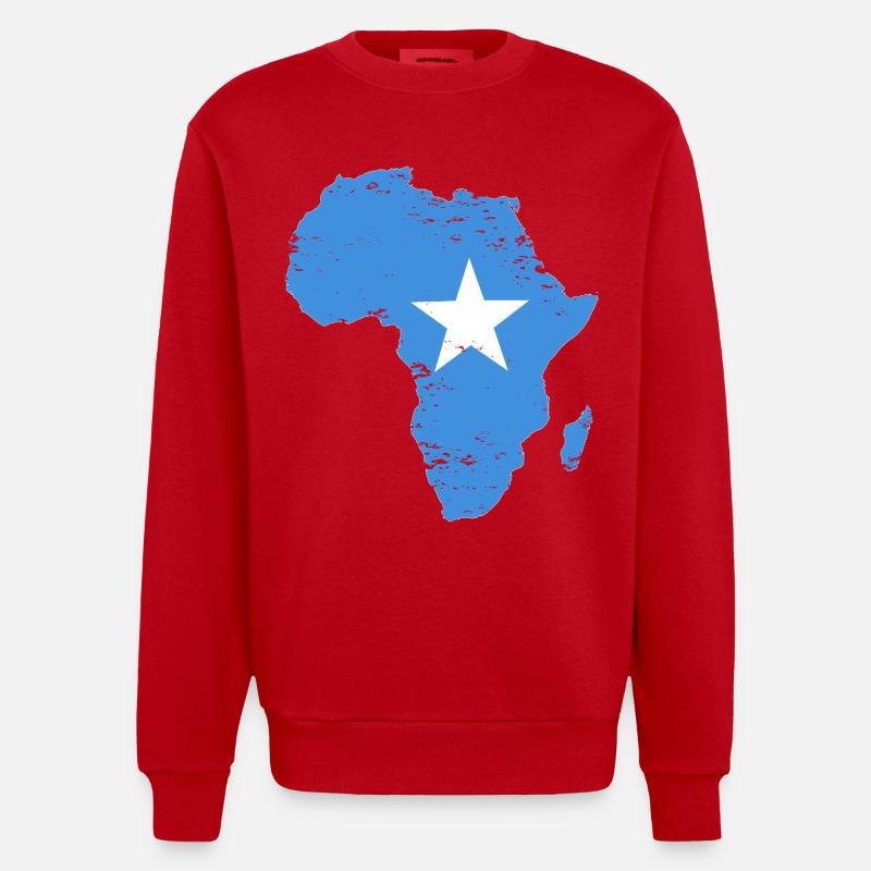 Drapeau somalien Afrique utilisé - Sweat bio épais oversize fabriqué en UE - rouge
