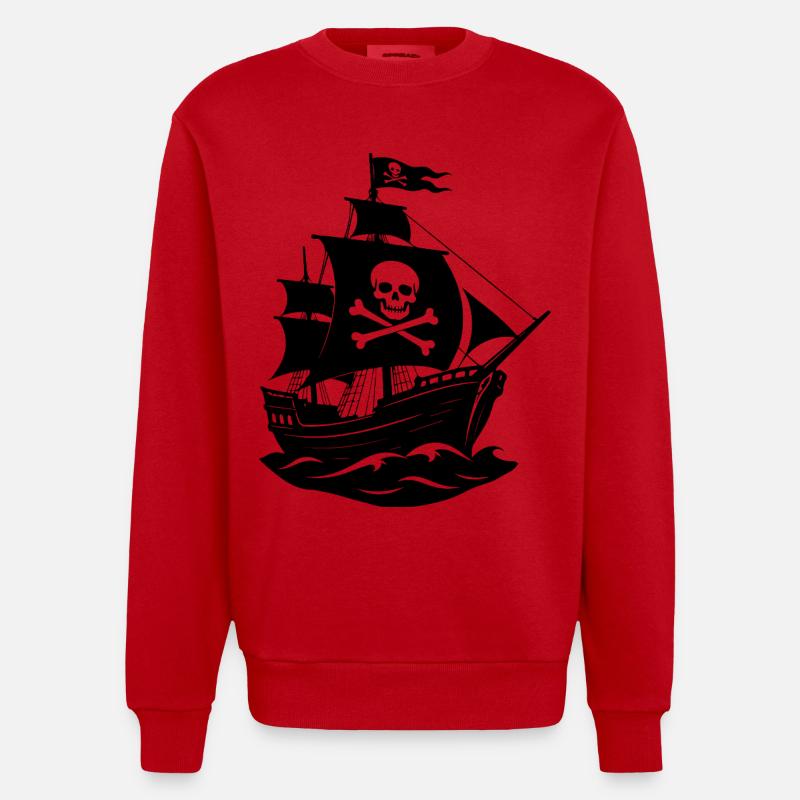 Bateau pirate - Sweat bio épais oversize fabriqué en UE - rouge