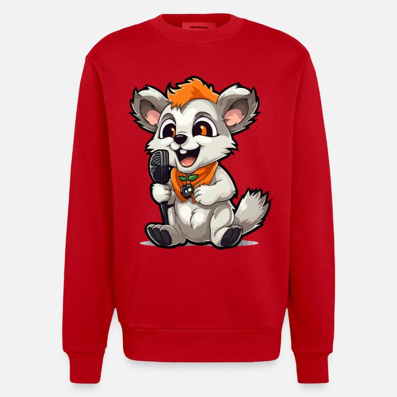 Songanimal avec micro - Sweat bio épais oversize fabriqué en UE - rouge