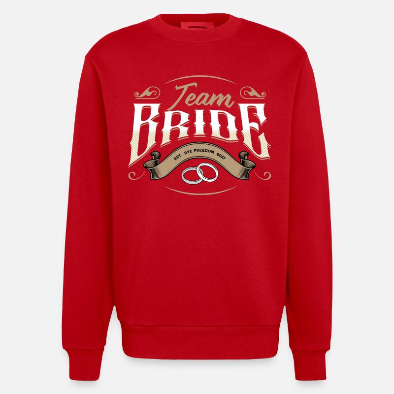 Équipe Mariée 2027 - Sweat bio épais oversize fabriqué en UE - rouge
