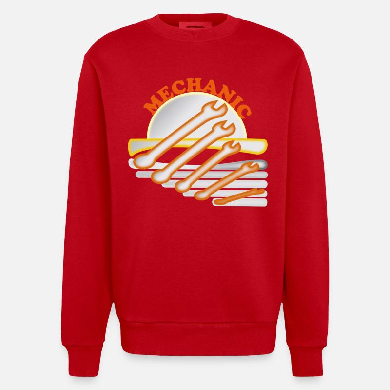 Conception d'outils pour mécaniciens - Sweat bio épais oversize fabriqué en UE - rouge